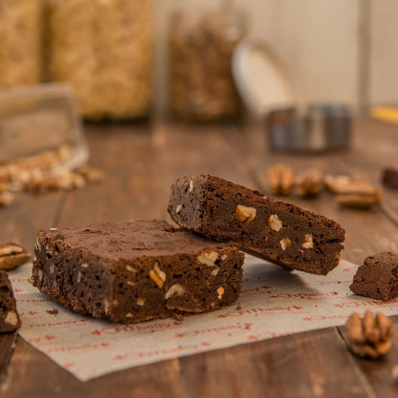 Gluten-Free Brownie with Chopped Pecans โ Coconut Sugar + Cassava Flour + Gluten-Free (4-Pack)