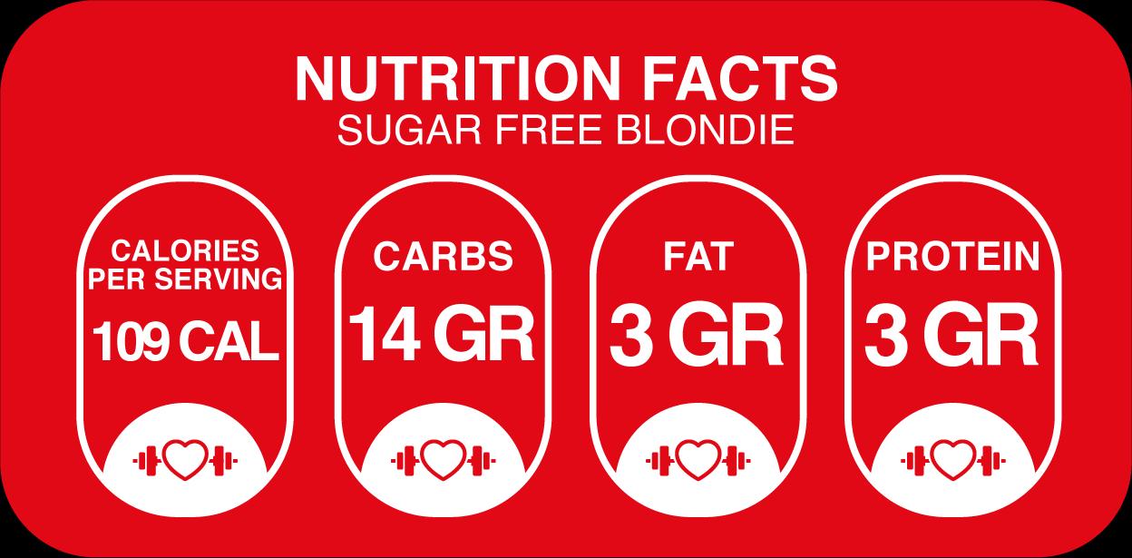 Nutritional Information for Sugar‑Free Blondie – Dairy-Free & Diabetic‑Friendly (4-pack)
