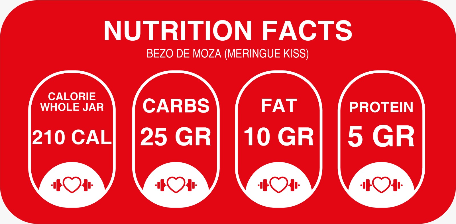 Nutritional Information for Beso de Moza Cake Jar Peruvian Style - Guilt-Free Indulgence (Jar)