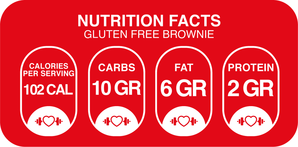 Nutritional Information for Gluten-Free Brownie with Chopped Pecans – Coconut Sugar + Cassava Flour + Gluten-Free (4-Pack)